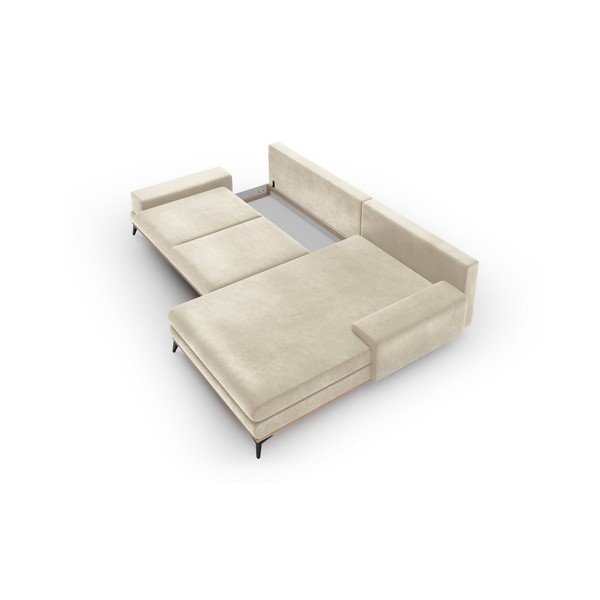 Sametkattega beež nurgadiivan , paremas nurgas Astre - Windsor & Co Sofas-image-4