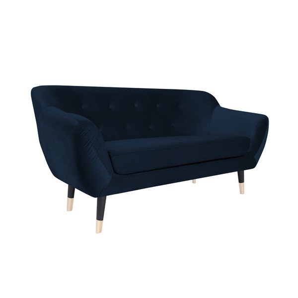 Tmavě modrá pohovka s černými nohami Mazzini Sofas Amelie, 158 cm-image-2