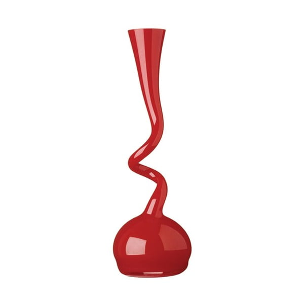 Skleněná váza Swing 30 cm, červená