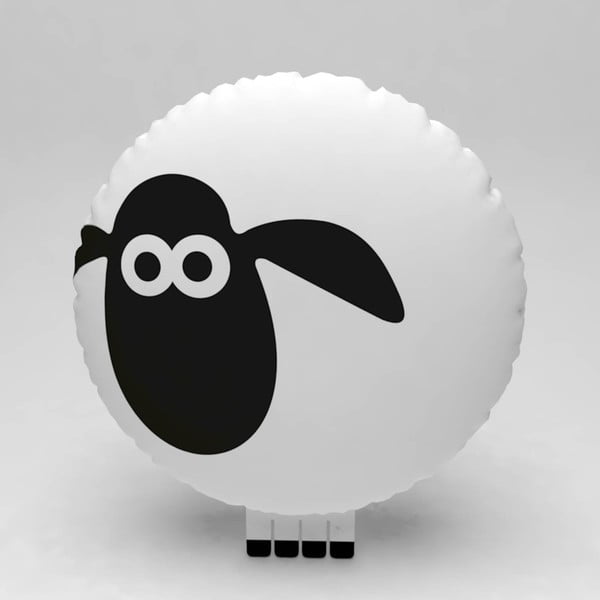 Černobílý polštářek Anim Sheep