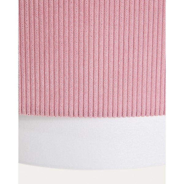 Valge/heleroosa laste lamp tekstiilist varjuga Bianella - Kave Home-image-4