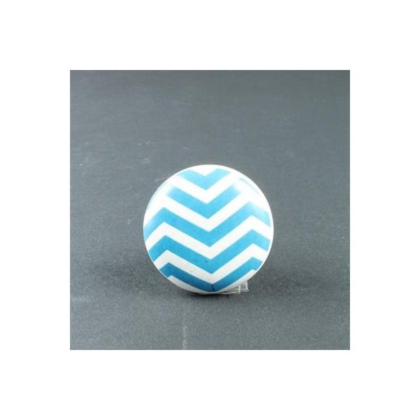 Porcelánová úchytka Blue Zigzag