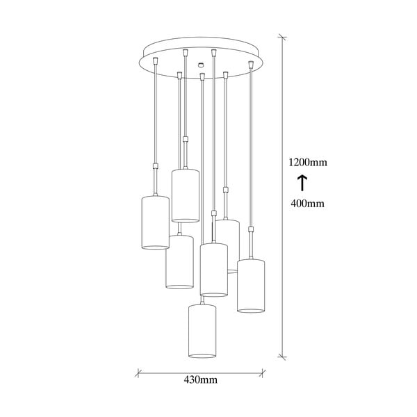 Rippvalgusti 7 lambile kuldses Kem Tube'is - Opviq lights-image-3