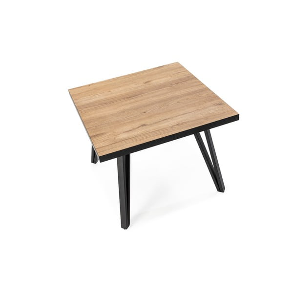 Must/loomulik kohvilaud tammeplaadiga 60x60 cm Sindi - Marckeric-image-3