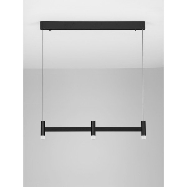 Mattmust alumiiniumist hämardatav LED-rippvalgusti akrüülklaasist varjuga Poetic - Nova Luce-image-4