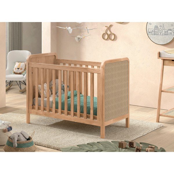Kõrguses reguleeritav võrevoodi 60x120 cm naturaalses värvitoonis Woods - Vipack-image-1