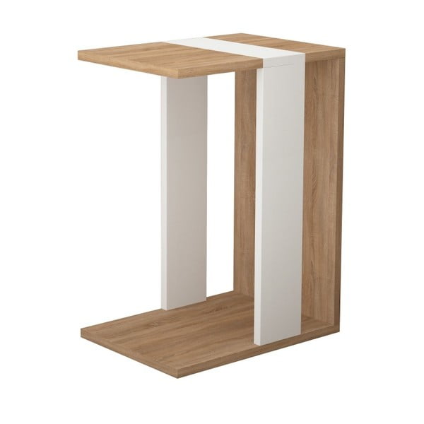 Bílo-hnědý příruční stolek Zenni Sonomo White