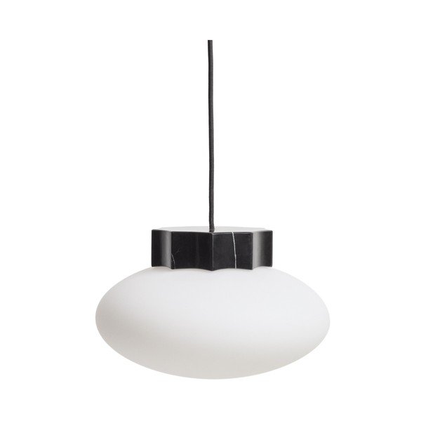 Valge/must metallist ripplamp klaasist varjuga, ø 26 cm Idela - Kave Home