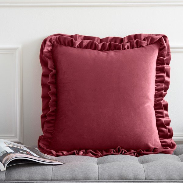 Sametist dekoratiivpadi 43x43 cm Velvet Double Frill - Catherine Lansfield-image-1