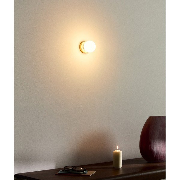 Valge/kuldne metallist seinalamp ø 8 cm Brisia - Kave Home-image-3