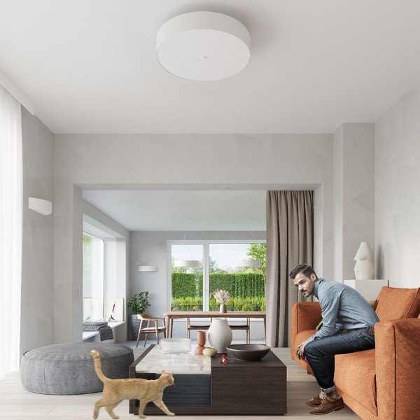 Valge laevalgusti klaasist lambivarjundiga ø 50 cm Herra - Sollux-image-3