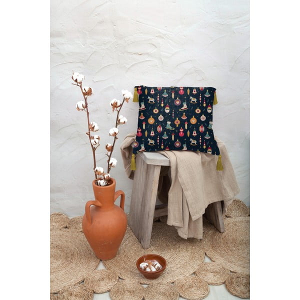 Tumesinine linasest riidest padi, 45 x 45 cm Christmas Ornaments - Really Nice Things-image-2