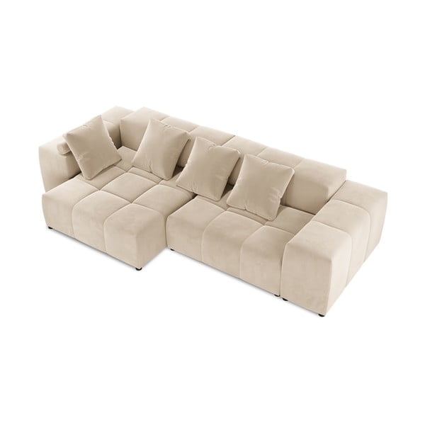 Beež sametne nurgadiivan (muutuv) Rome Velvet - Cosmopolitan Design-image-3