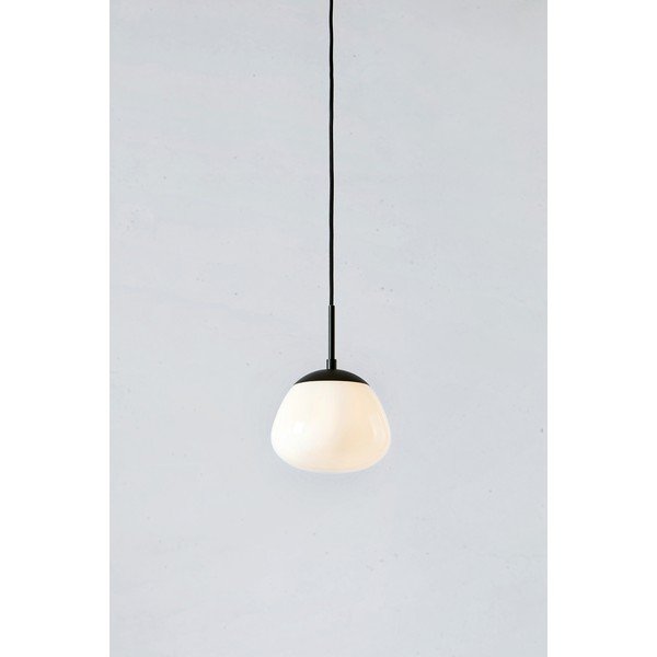 Must-valge rippvalgusti klaasist lambivarjundiga ø 18 cm Rise - Markslöjd-image-1