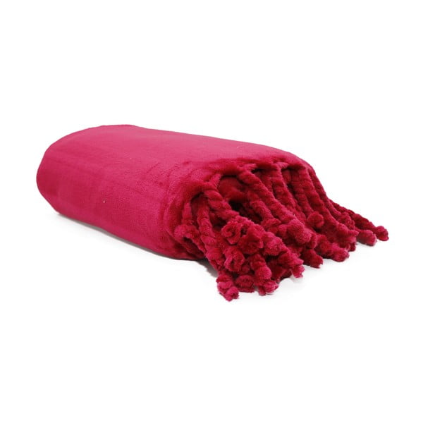 Tmavě růžová deka Domarex Tassel, 130x160 cm