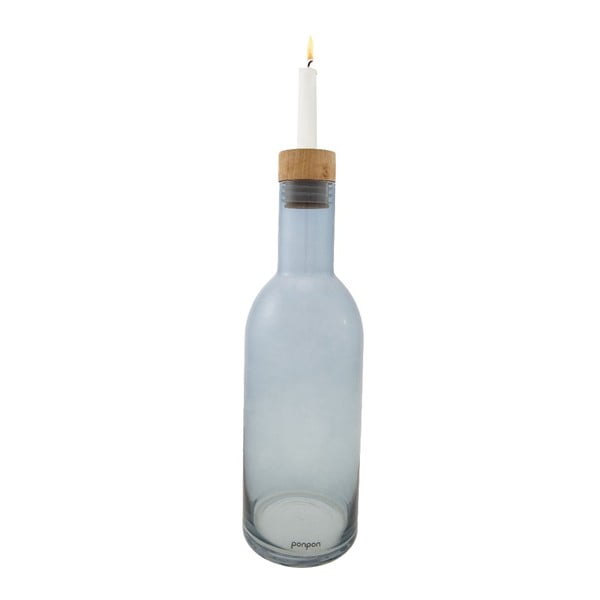Váza/svícen Bottle 36,8 cm, modrá