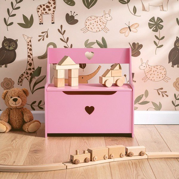 Roosa lastekapp pingiga 60x62x34 cm Pink Heart - Premier Housewares-image-3