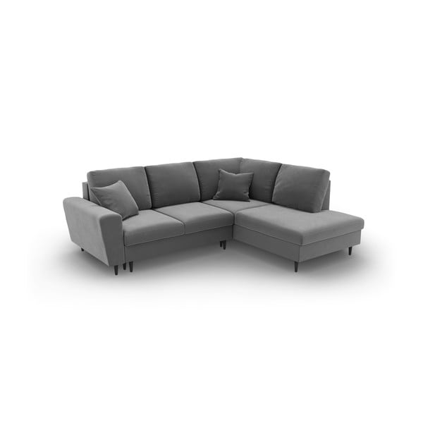 Helehall sametist panipaigaga nurgadiivanvoodi (parem nurk/"L"-kujuline) Kyoto - Cosmopolitan Design-image-1