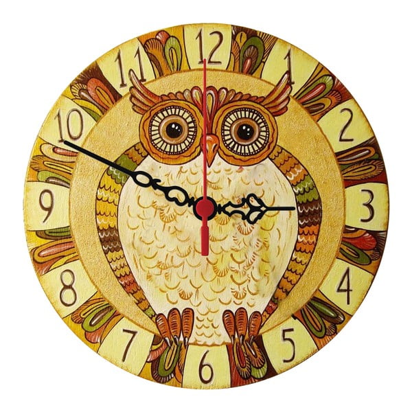 Nástěnné hodiny Natural Owl, 30 cm