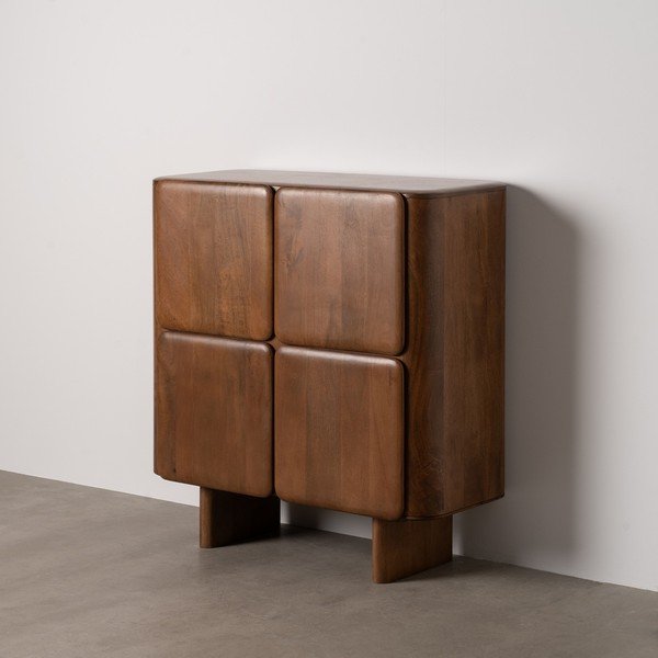 Pruun mangopuidust kapp 104x110x45 cm Nosy - Ixia-image-1