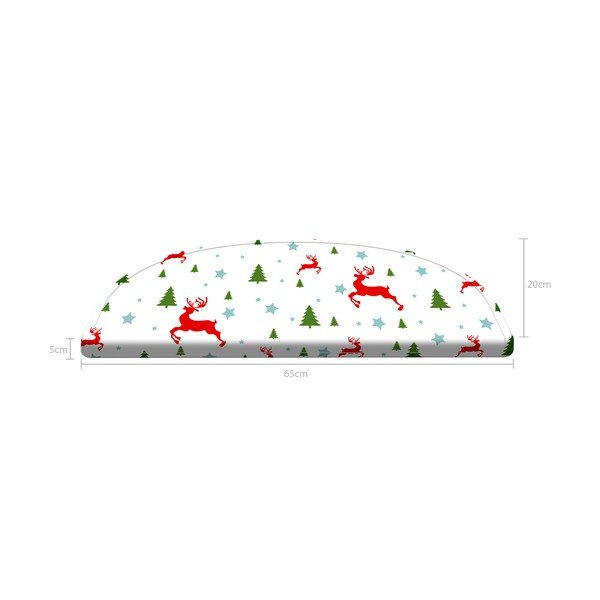 Punased/valged trepiastmed 16 tk 65x20 cm komplektis Christmas Deer and Tree - Vitaus-image-4