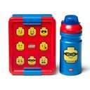 Punase ja sinise suupistekarbi ja joogipudeli komplekt Iconic - LEGO®