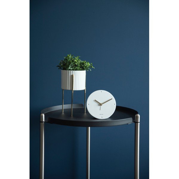 Bílý budík Karlsson Mantel, ø 12 cm-image-1