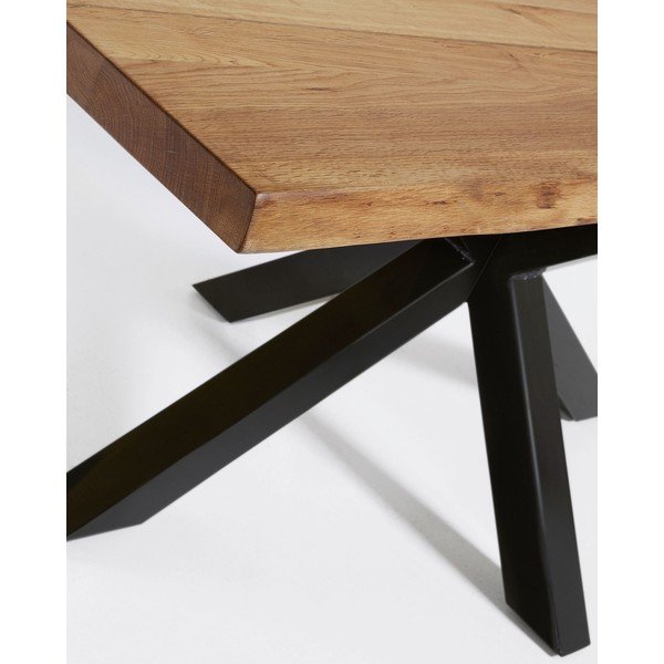 Söögilaud tammepuust pealispinnaga 90x160 cm Argo - Kave Home-image-1