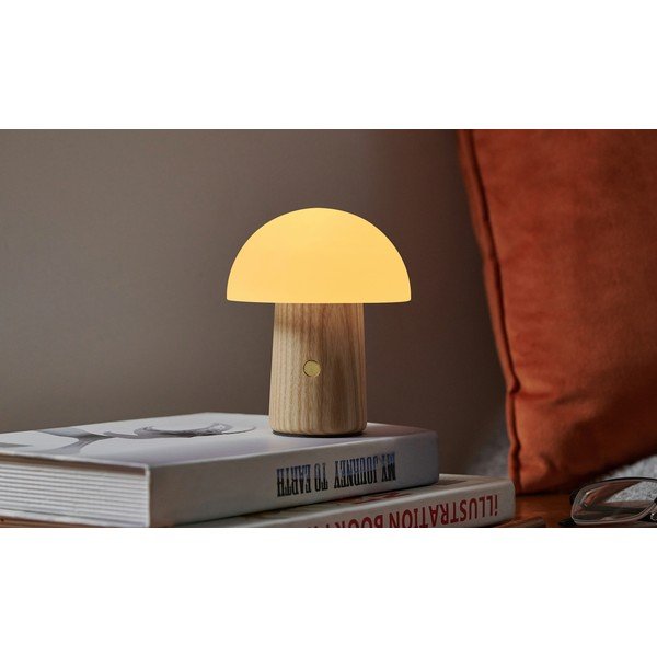 Timmitav naturaalset värvi klaasist lambivarjundiga laualamp (kõrgus 13 cm) Alice - Gingko-image-1