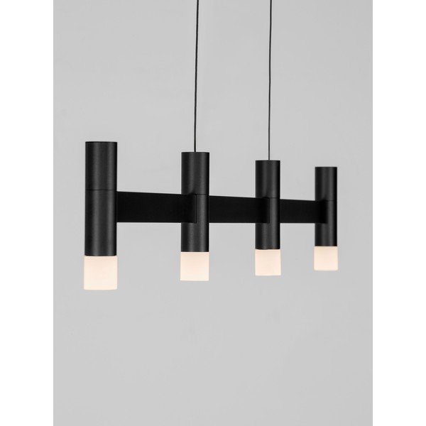 Mattmust alumiiniumist hämardatav LED-rippvalgusti akrüülklaasist varjuga Poetic - Nova Luce-image-2