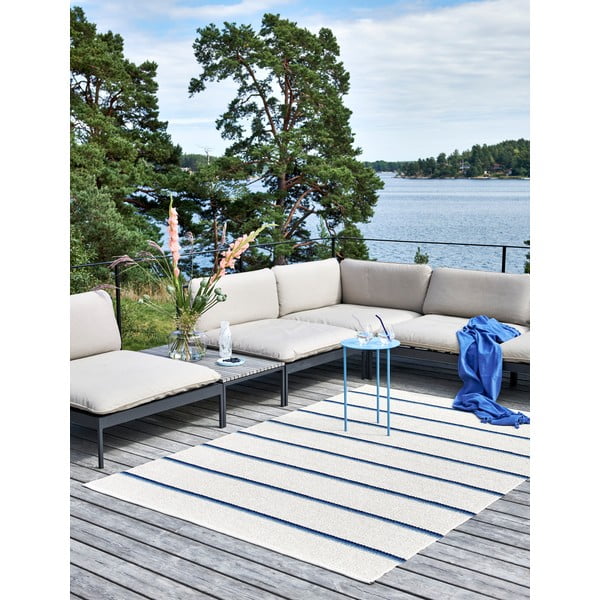 Sinine-kreem sise/välisvaip 70x180 cm Olle Blue Vanilla – Pappelina-image-3