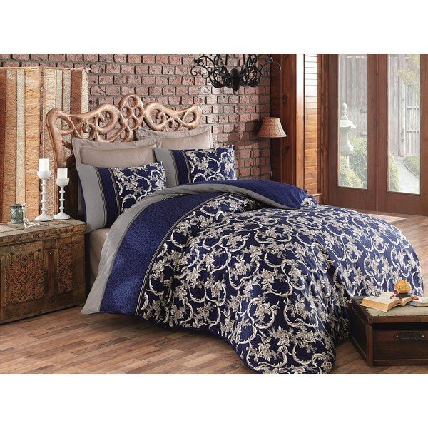 Bavlněné povlečení s prostěradlem a 2 povlaky na polštáře na dvoulůžko Pera, 200 x 220 cm-image-1