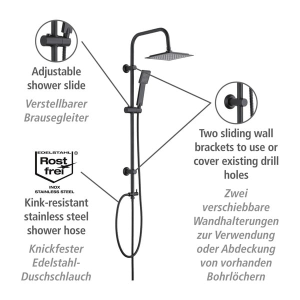 Matt must roostevabast terasest dušikomplekt 101 cm Cuadro - Wenko-image-3