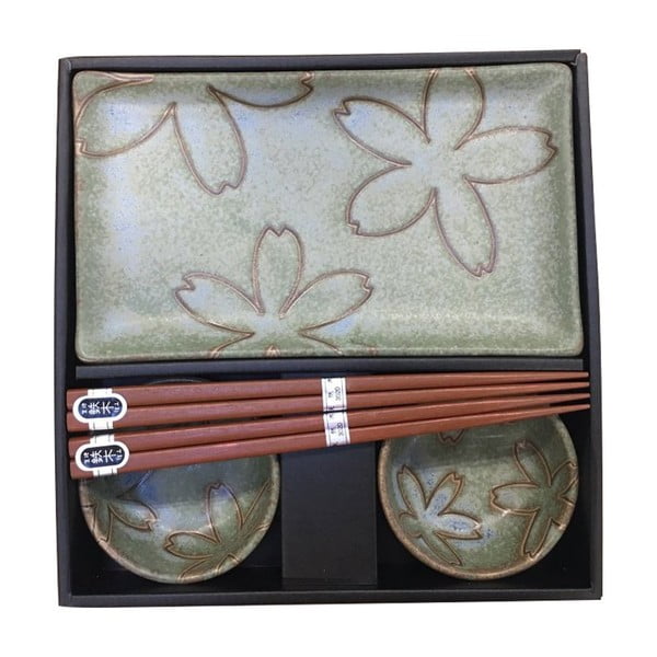 6-osaline roheliste keraamiliste sushi nõude komplekt - MIJ