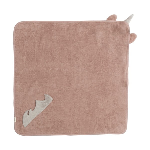 Roosa puuvillane beebirätik koos kapuutsiga 75x75 cm Unicorn - Kindsgut-image-2