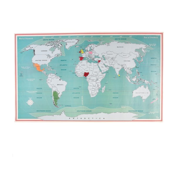 Kraabitav kaart 87x52 cm World Map - Rex London