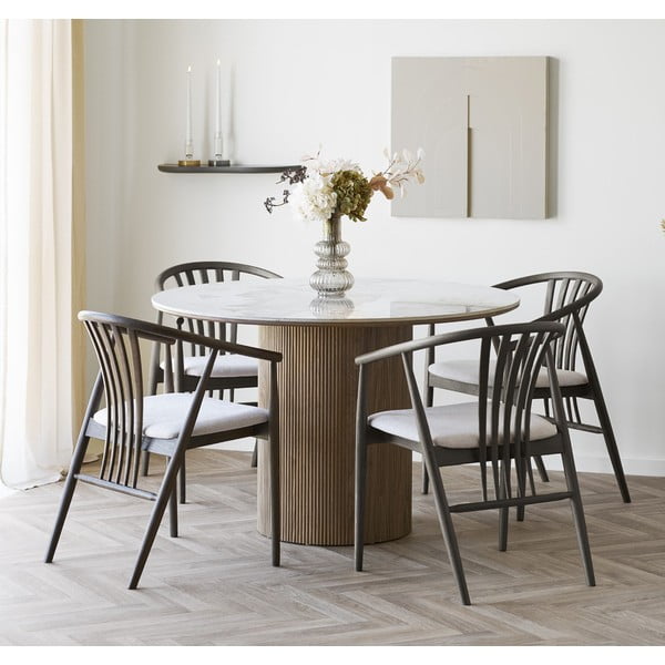 Ümmargune söögilaud marmorimustriga plaadiga ø 120 cm Athens – House Nordic-image-1