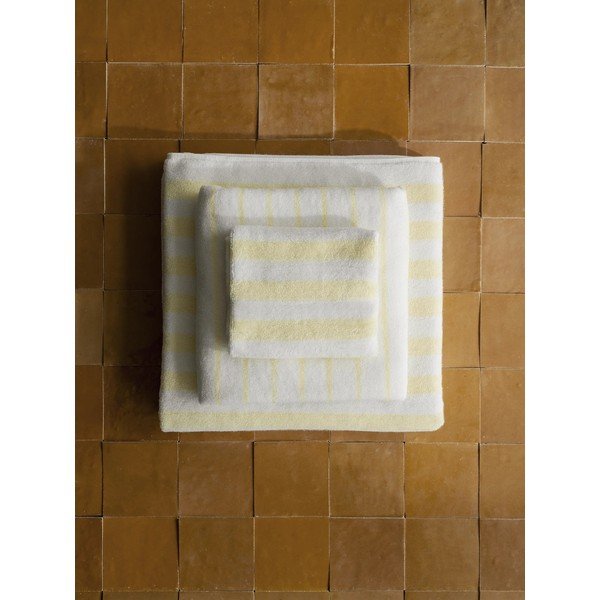 Helekollane/valge froteerätikud orgaanilisest puuvillast 70x140 cm Arto - Blomus-image-2