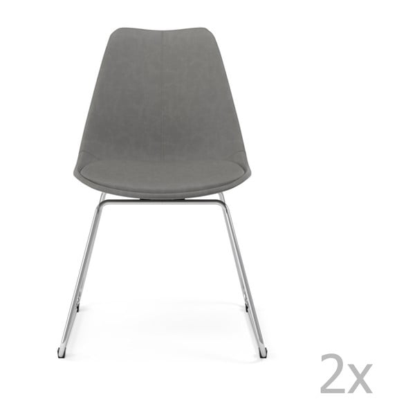 Sada 2 šedých jídelních židlí Tenzo Gina