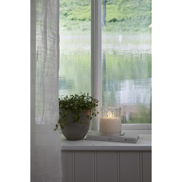 Valge LED vahaküünal klaasist , kõrgus 12,5 cm Flamme Romb - Star Trading-image-3