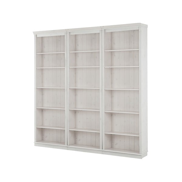 Valge männipuidust raamaturiiul 222x223 cm Anita - Støraa-image-2