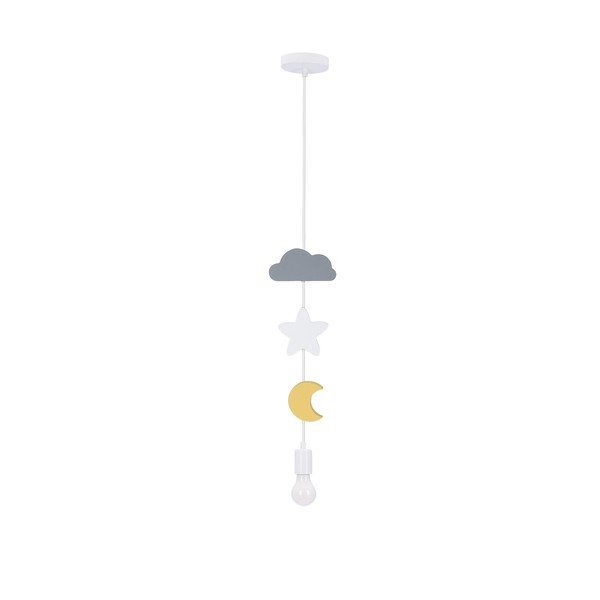 Kollane-helesinine rippvalgusti tekstiilist varjuga Single - Candellux Lighting-image-1