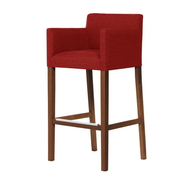 Červená barová židle s tmavě hnědými nohami Ted Lapidus Maison Sillage