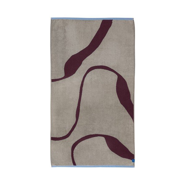 Burgundiapunane/hallikasbeež orgaanilisest puuvillast froteerätik 70x133 cm Nova Arte - Mette Ditmer Denmark