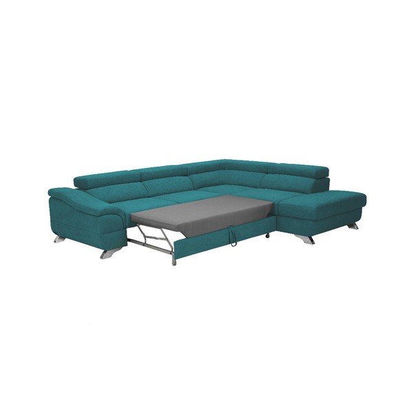 Tyrkysová rozkládací rohová pohovka Windsor & Co Sofas Gamma, pravý roh-image-2