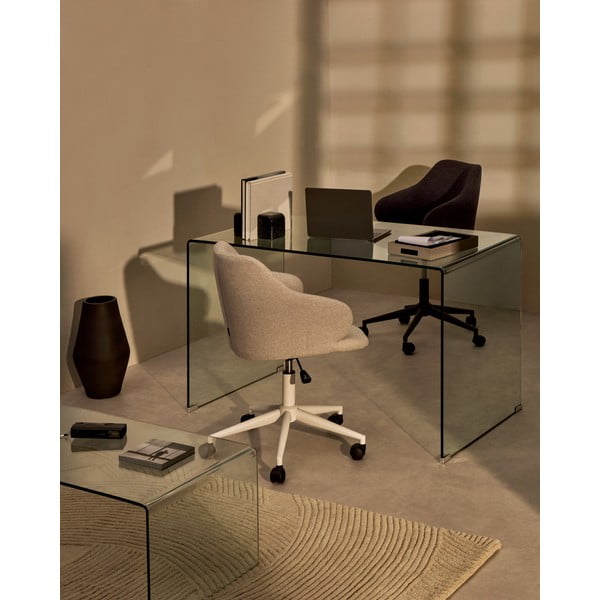 Klaasist töölaud 70x125 cm Burano – Kave Home-image-1