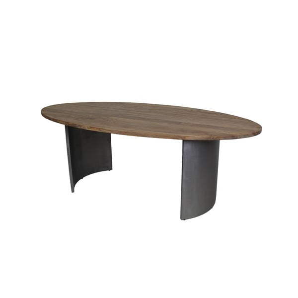 Jídelní stůl z teakového dřeva HSM Collection Oval, 110 x 220 cm