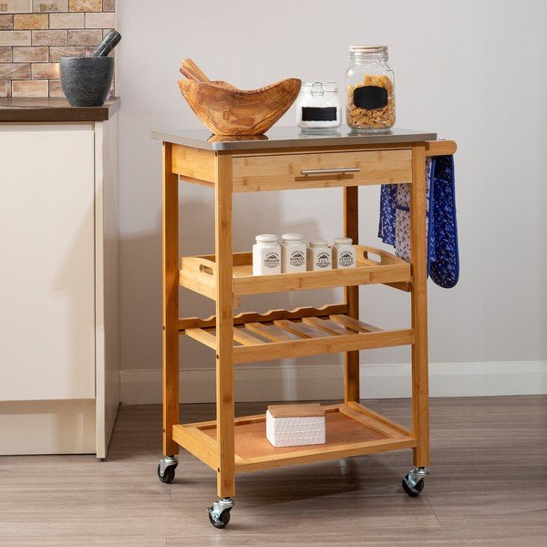 Bambusest serveerimislaud ratastel 41x58 cm Harlow - Premier Housewares-image-2