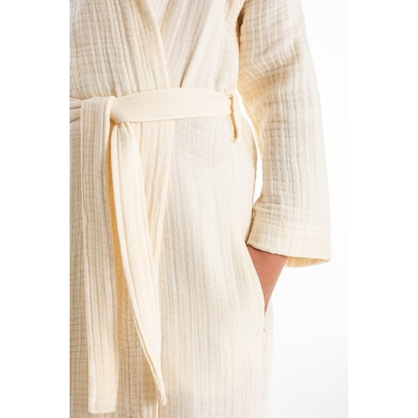 Kreem musliinist laste hommikumantel, suurus 7-8 aastat Muslin - Foutastic-image-1