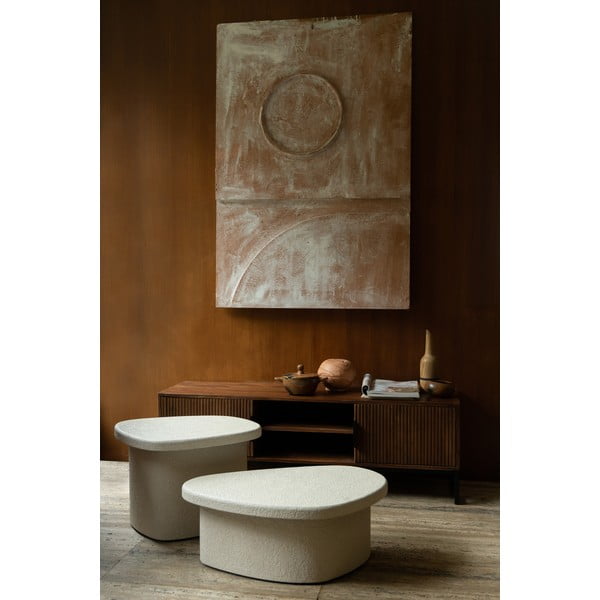 Beež marmori imitatsiooniga diivanilaud 49x74 cm Veda - Dutchbone-image-1